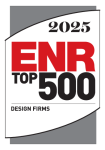An image of the 2025 ENR Top 500 Design Firms List Cover